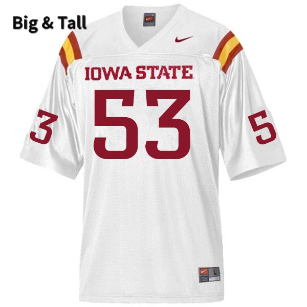 Iowa State Cyclones Men's #53 Will Clapper Nike NCAA Authentic White Big & Tall College Stitched Football Jersey EX42A05AJ